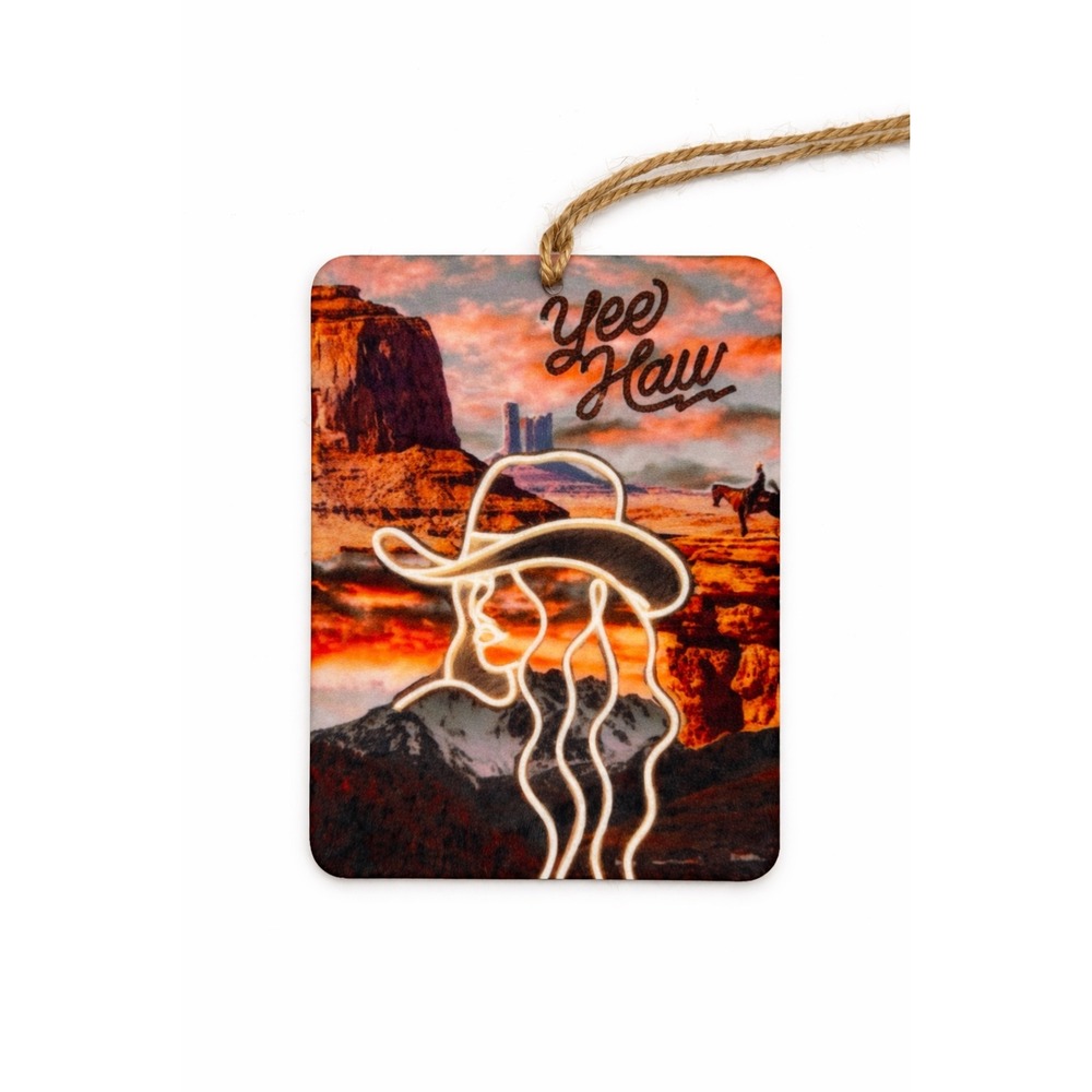 Yee Haw Cowgirl Western Felt Car Freshie Butt Naked Scent Air Freshener Kit